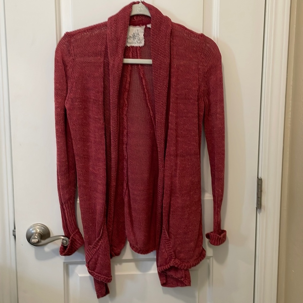 Anthropologie Red Knit Sweater